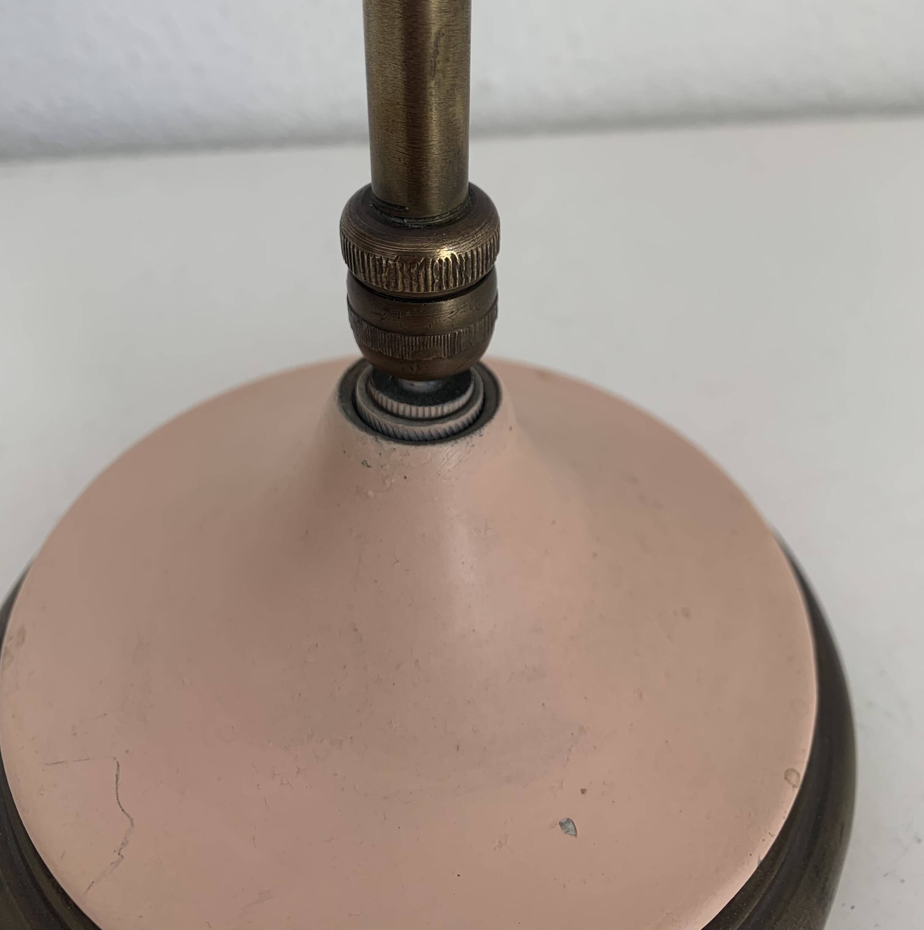 Lampe vintage 1950 style cocotte rose dorée bureau - 43 cm