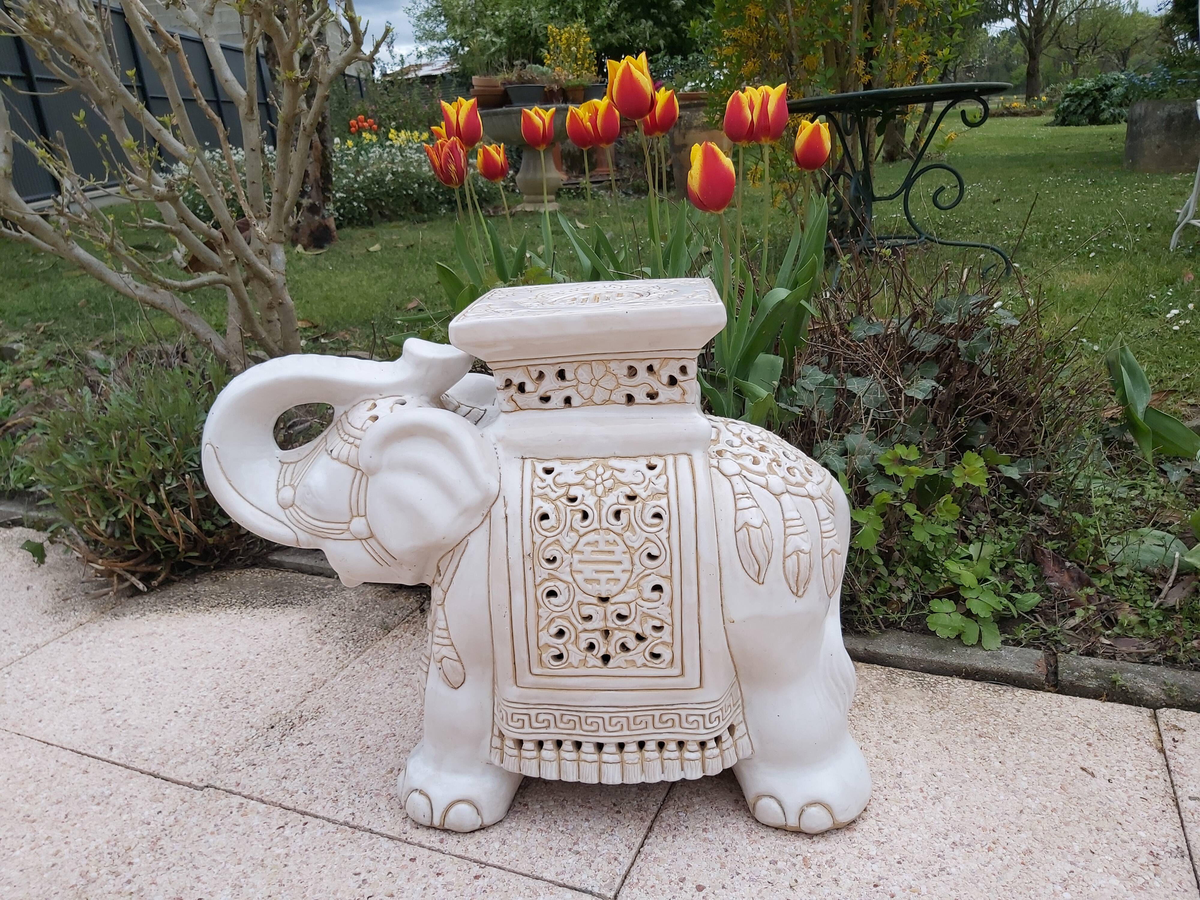 Ceramic elephant plant holder
