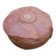 Large vintage Moroccan leather pouf n°2