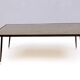 Rectangular Golden Brass and Black Varnished Metal Coffee Table by G.Urs