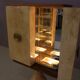 Cabinet de bar Aldo Tura en peau de chèvre sur piédestal, années 1960