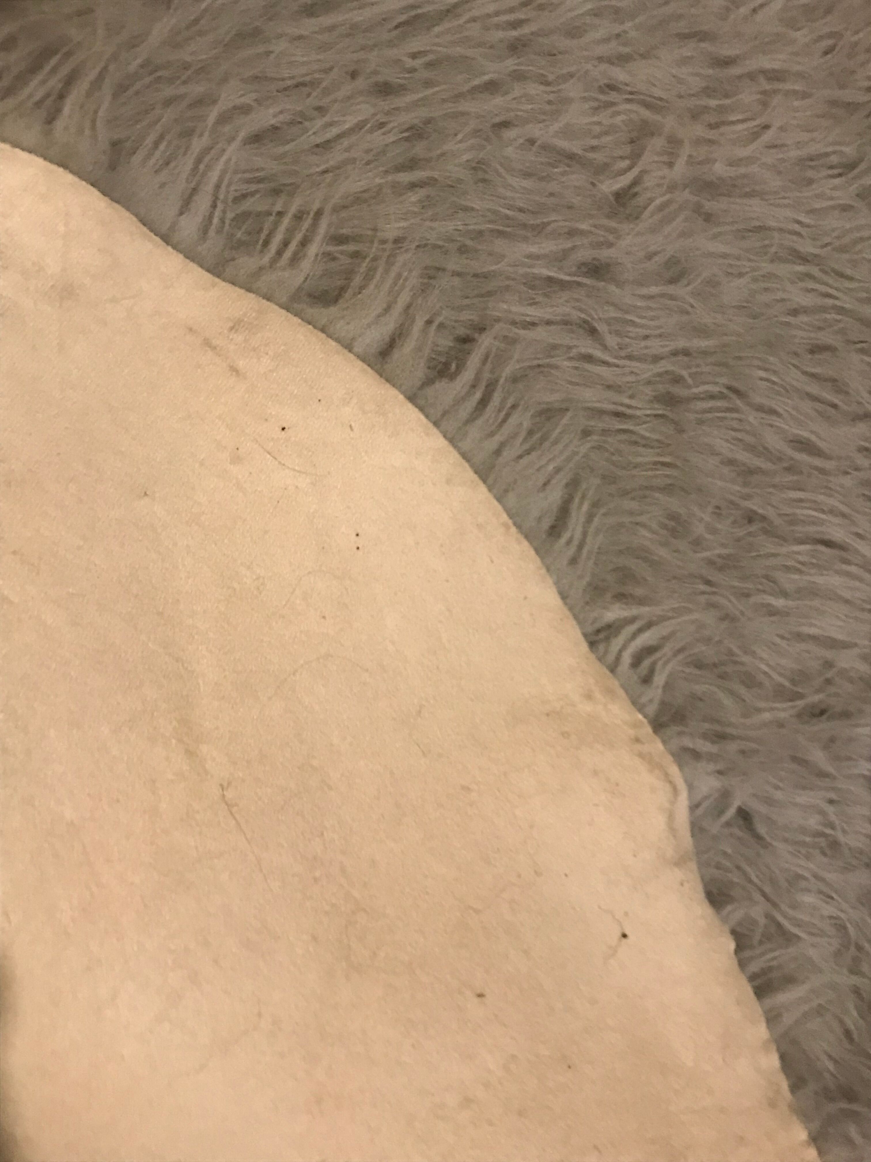 Tapis rond fourrure grise 70cm