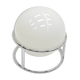 White and chrome globe table lamp, 1970s Italy.
