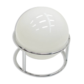 Lampe de table globe blanche et chromée, années 1970, Italie.