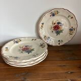 6 Sarreguemines dinner plates