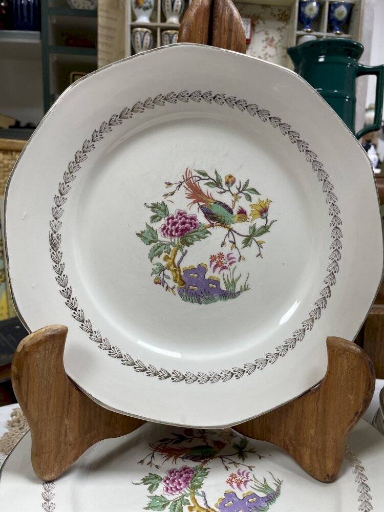 Set of 10 flat plates Digoin & Sarreguemines Nanteuil