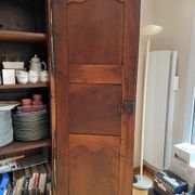 Eighteenth century castle cabinet in walnut Louis XIII style