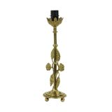 Elegant Floral Table Lamp Brass Art Nouveau Style 43cm