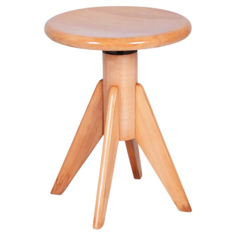 Mid-Century Beech Piano Stool, Czech, 1940s