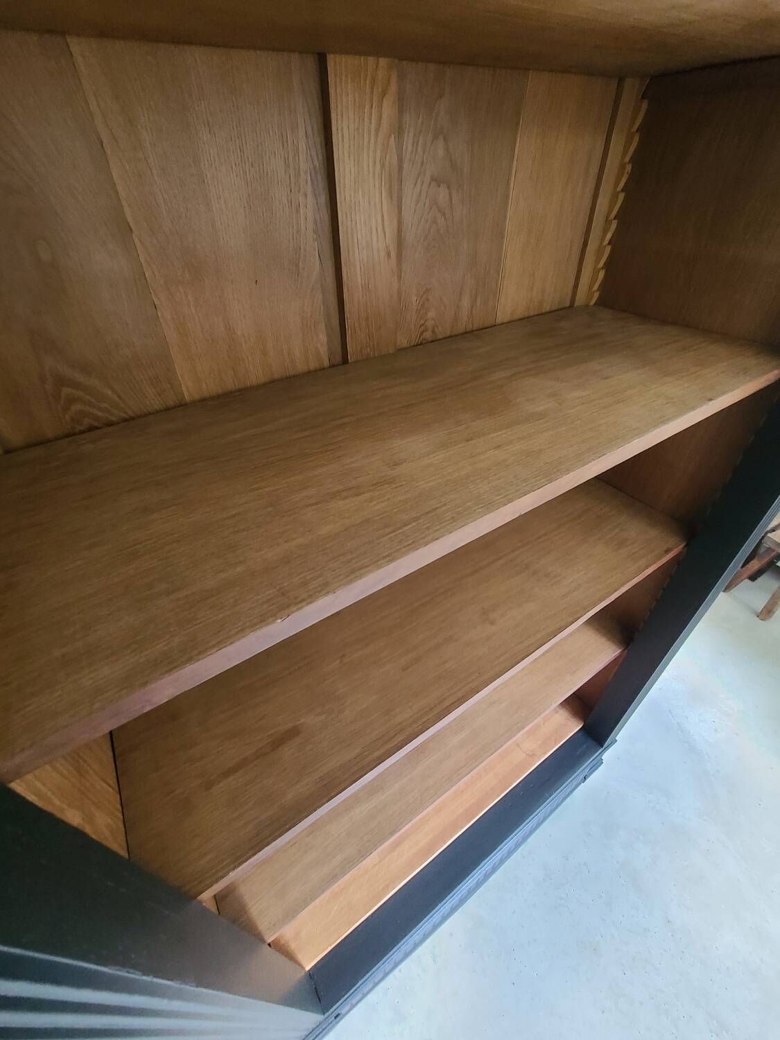 Old black oak bookcase drawer storage unit dresser shelf cabinet of curiosities