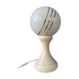 Lampe de table Space Age en verre opalin blanc