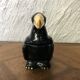 Jewelry box ceramic candy box black and gold bird shape