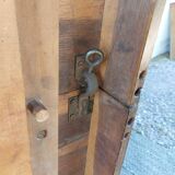 wooden table, almost square, extension possible