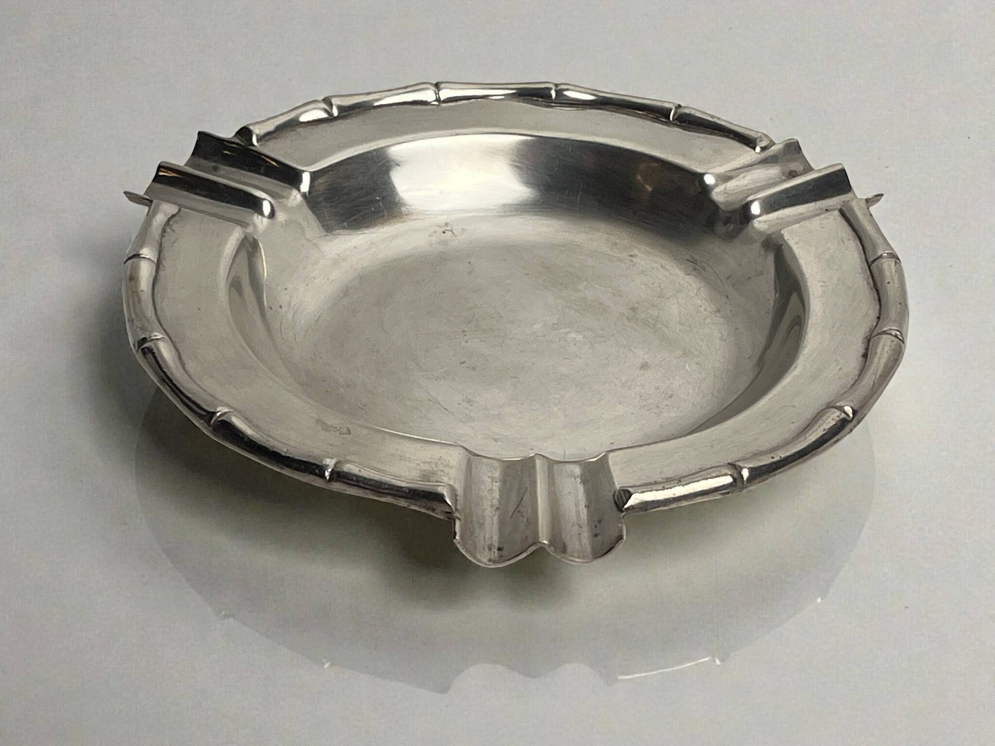 Vintage silver-plated metal ashtray/trinket tray, circa 1950