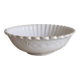 Ancien plat creux en faïence blanche godronnée XIXeme