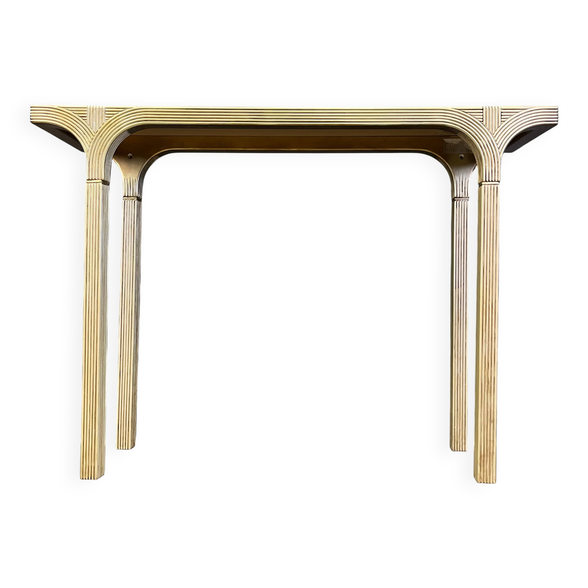 Mirrored and gilt wood console by Deknudt Belgium, 1970s
