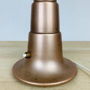 Lampe art déco conique cuivre et globe opaline