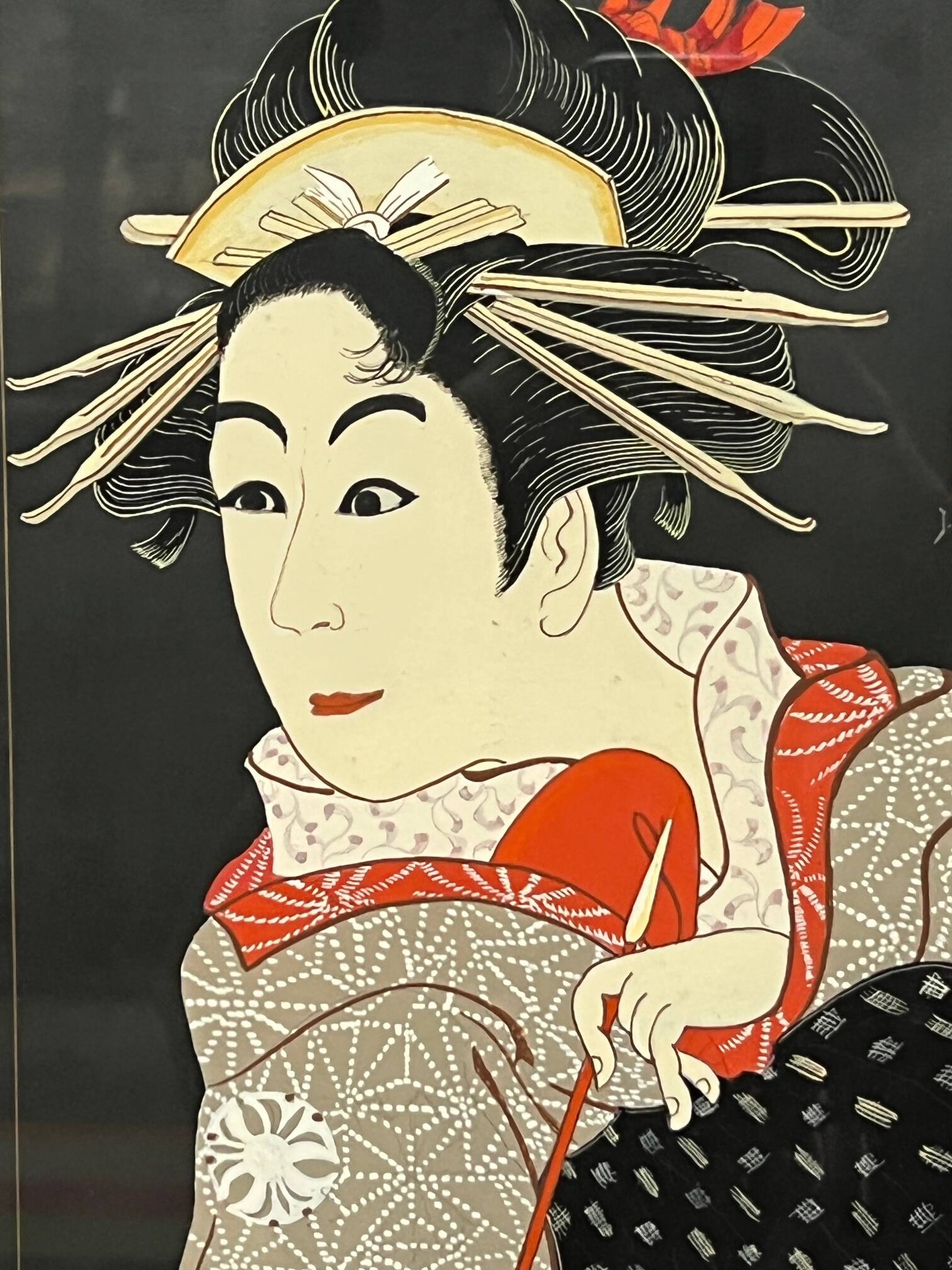 Pair of gouaches "Actors of the Kabuki Theater".