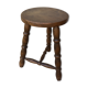 Tabouret de ferme tripode en bois tourné
