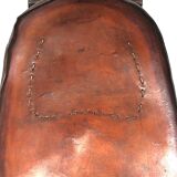 Brutalist oak lounge chair and ottoman, 1970s, set of 2