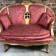 Bench louis XV style in gilded wood carved and upholstered