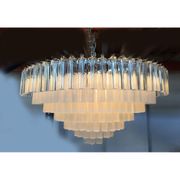 Trasparent-sandblasted triedro murano glass chandelier