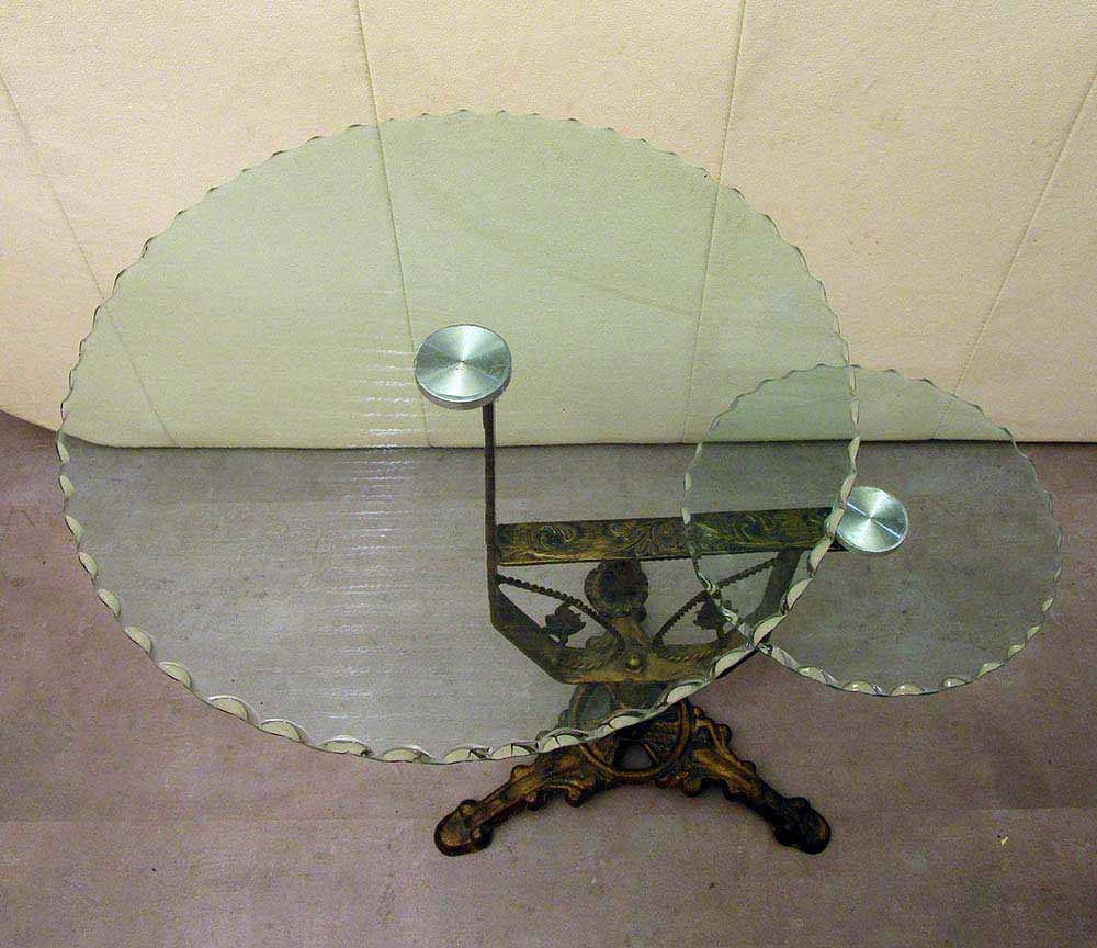 Metal and glass side table