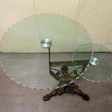 Metal and glass side table