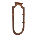 Art Deco walnut wood mirror, Poland, 1930s.