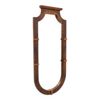 Miroir Art Déco en bois de noyer, Pologne, années 1930