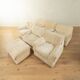 COR Space Age seating group, 1970s, set of 6 armchairs and footstool, cream white