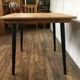 Vintage square table feet black compass tray solid beech