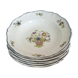 6 soup plates in faience St Amand