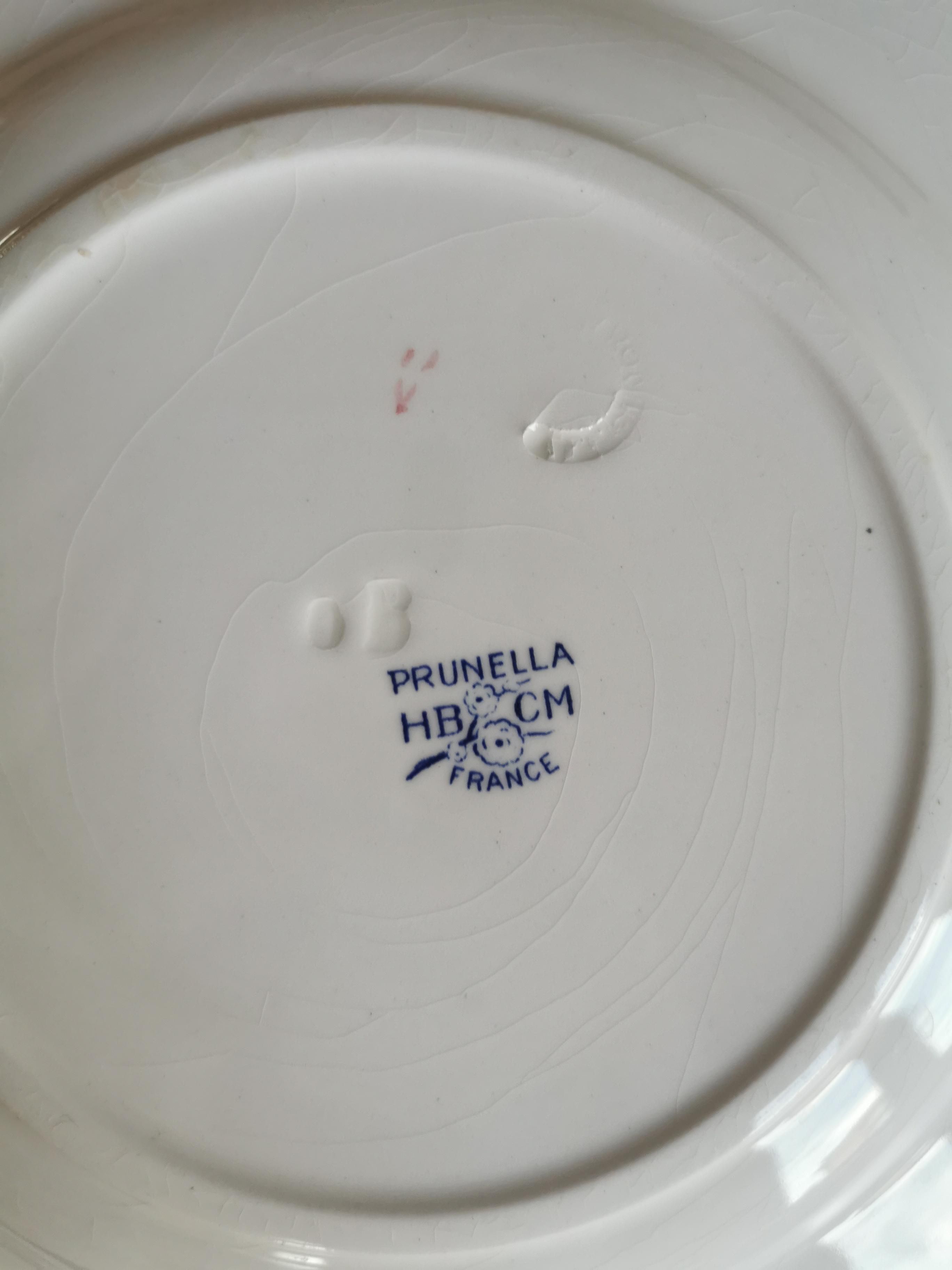 service of 6 flat plates in HBCM HBCM Hippolyte, Boulenger, Creil - Montereau