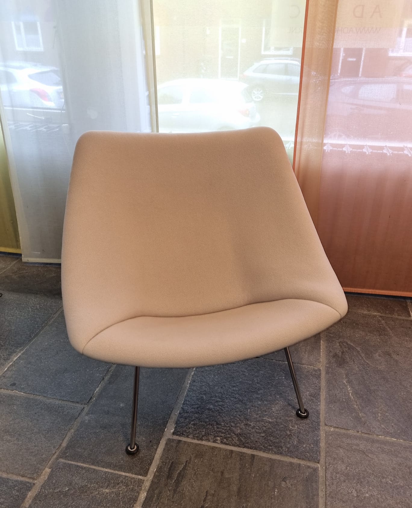 Pierre Paulin Oyster armchair reupholstered