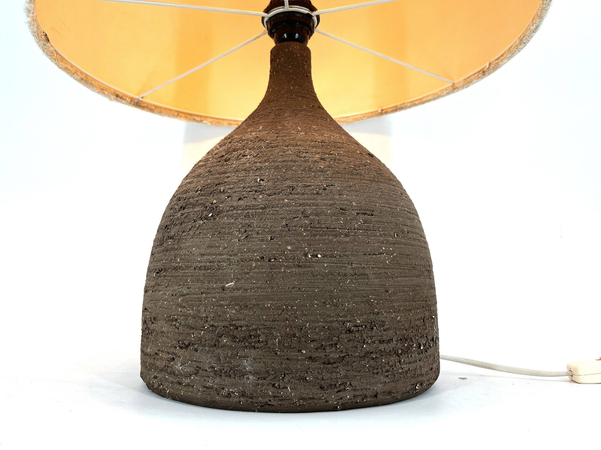 Large 1960s Ceramic Table lamp or floor lamp With Original Fabric Shade Fro