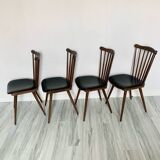 Lot de 4 chaises bistrot vintage Baumann Menuet – hêtre massif
