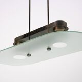 Lumi Milano Mid-Century Chandelier in Brass and Glass – Italy, 1970s