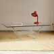Glass and plexiglass coffee table - David Lange