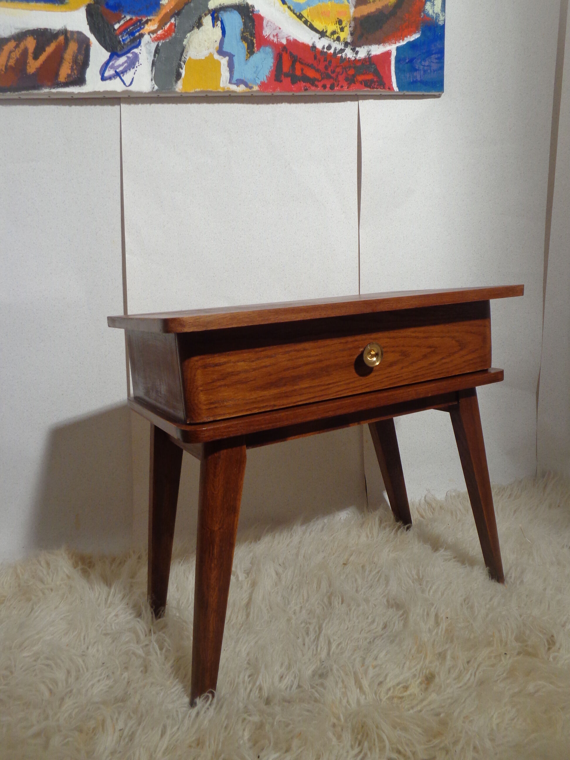 Bedside table or mini dresser vintage compass feet