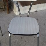 Table and 4 chairs in white formica