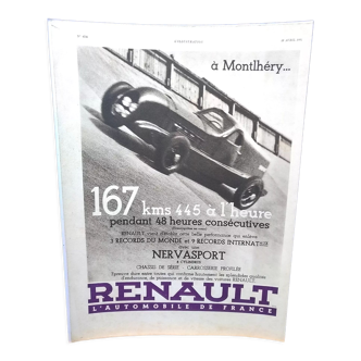 Renault la Nervasport car advertisement from a 1934 magazine