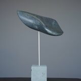 Abstract Organic Sculpture in polished Grey Stone, 1980s