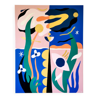 Peinture acrylique - Les 3 planètes