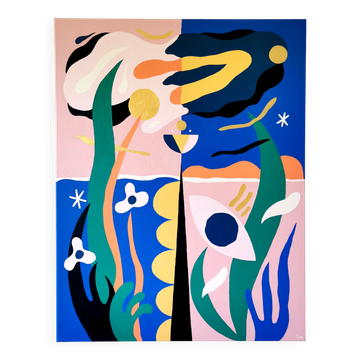 Acrylic painting - The 3 planets