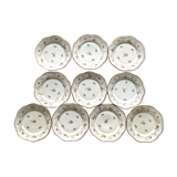 VEB R Reichenbach 10 plates in floral porcelain