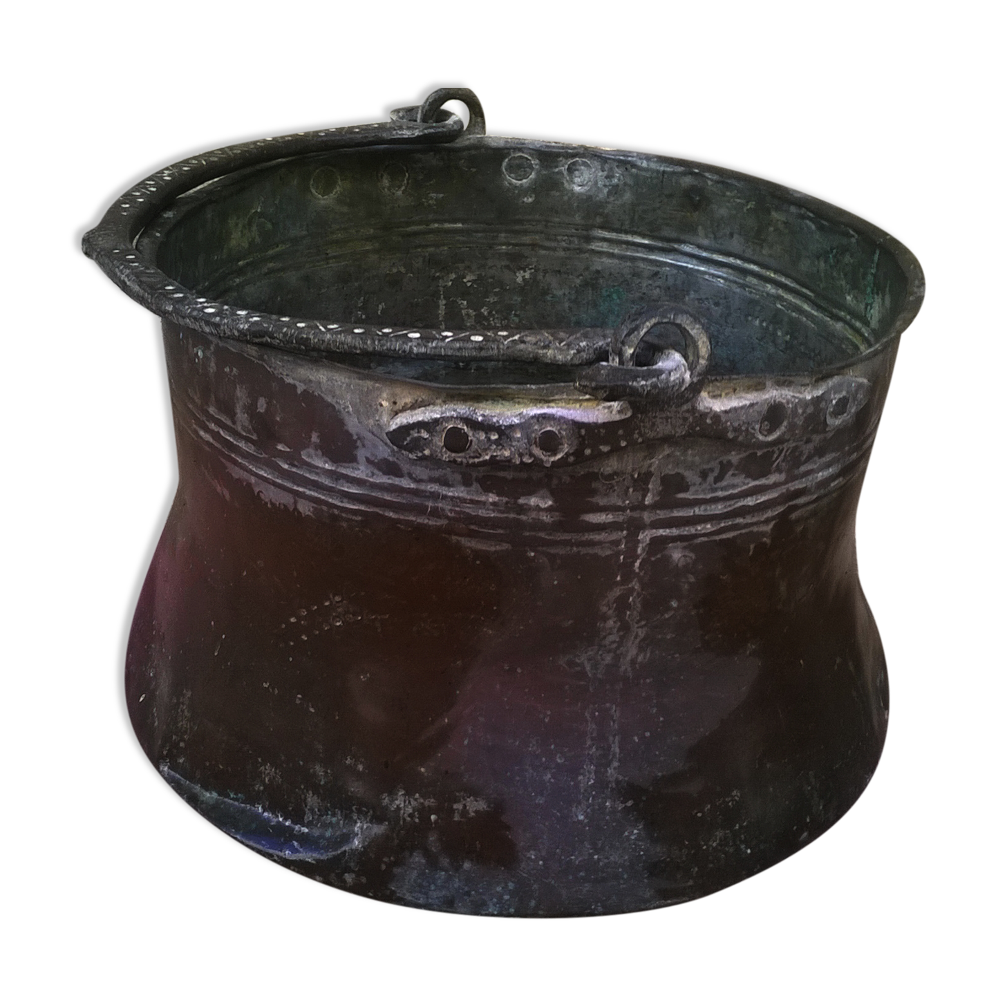 Old copper cauldron