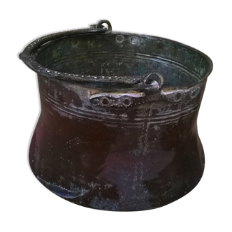Old copper cauldron