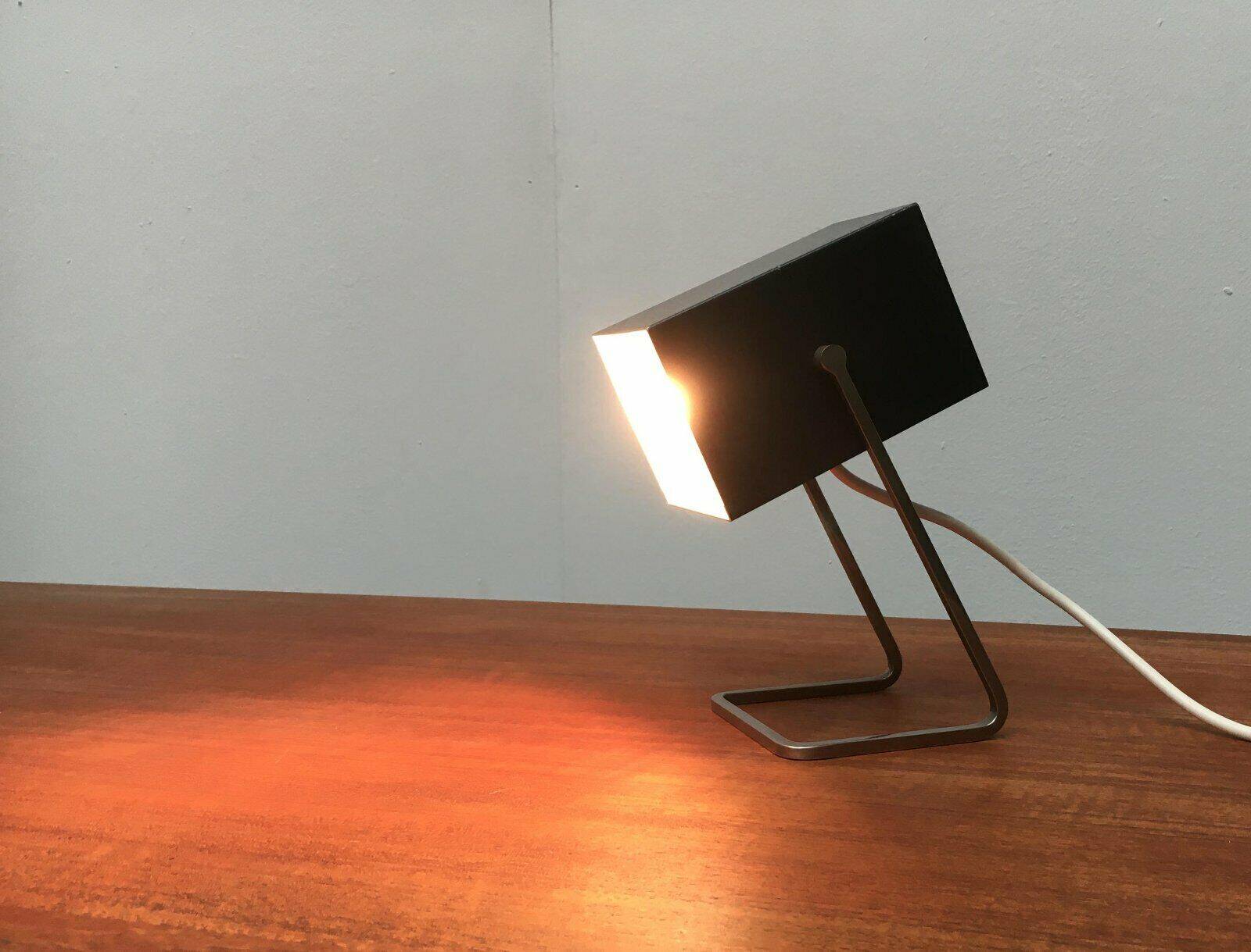 Mid-century German cube table lamp by Kaiser Idell Leuchten.