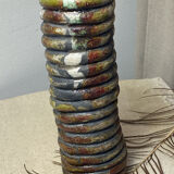 Raku ceramic tubular vase